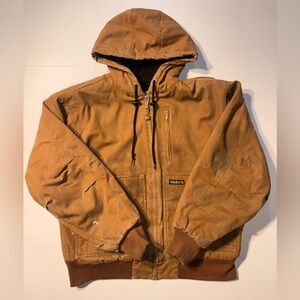 Vtg Walls Insulated Flex Duck Hooded Workwear Carhartt Style Jacket Men’s Large